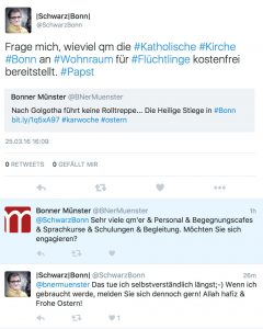 Das Bonner Münster reagiert via Twitter