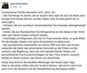 Endstation AfD. so sieht die AfD die Gutmenschen