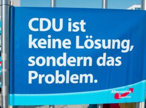 AfD-Plakaet mit der Aufschrift CDU ist keine Lösung, sindern das Problem © unbekannt