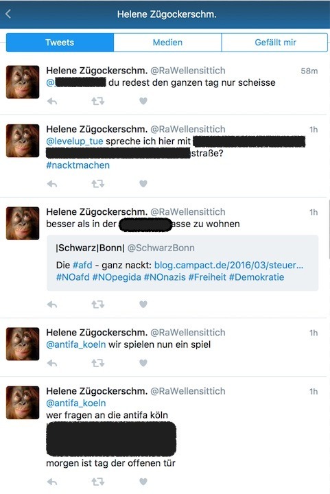 In einem Twittereintrag drohen Rechtsradikale denen, die sie bekämpfen, ganz offen und veröffentlichen Anschhriften der Gegener. Screenshot Twitter