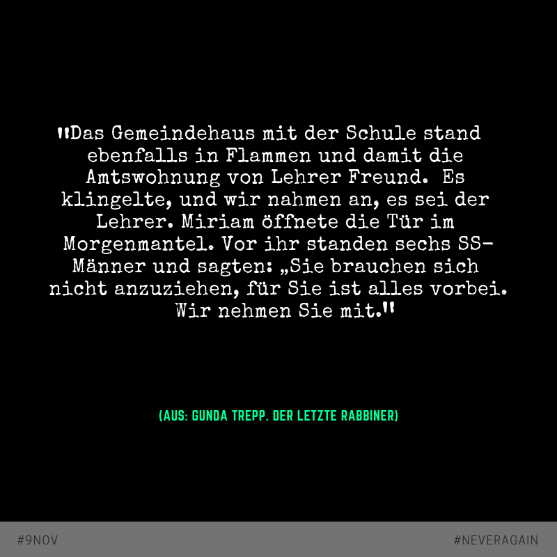 Auszug aus dem Buch "Der letzte Rabbiner" von Gunda Trepp