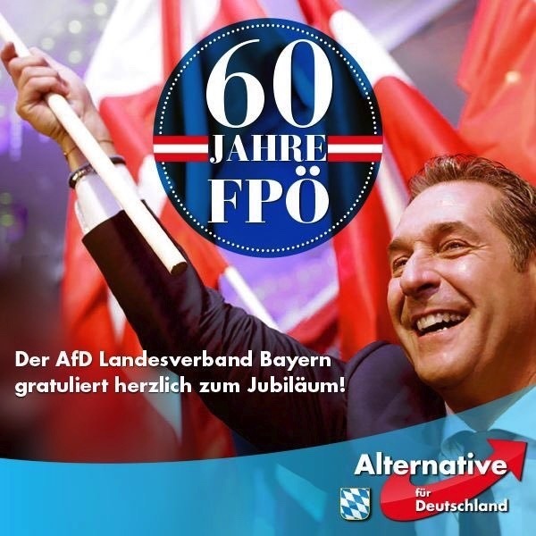 Glückwünsche der AfD an die FPÖ von Strache in einem Tweet der AfD.