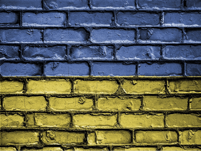 Eine Mauer in den Farben der Ukraine | Foto © pixabay
